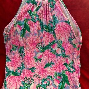 Lilly Pulitzer Pink and Green Floral Top